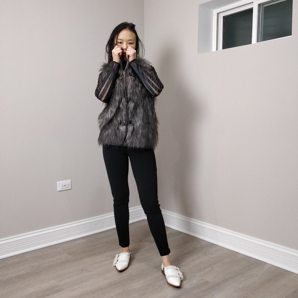 Calvin Klein Faux fur front knit back vest - Picture 7 of 12